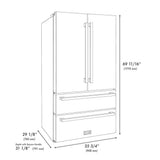 36"Autograph Edition 21.6 cu. ft 4-Door French Door Refrigerator with Water and Ice Dispenser in Stainless Steel with Champagne Bronze Square Handles - (RFMZW36FCB) -
