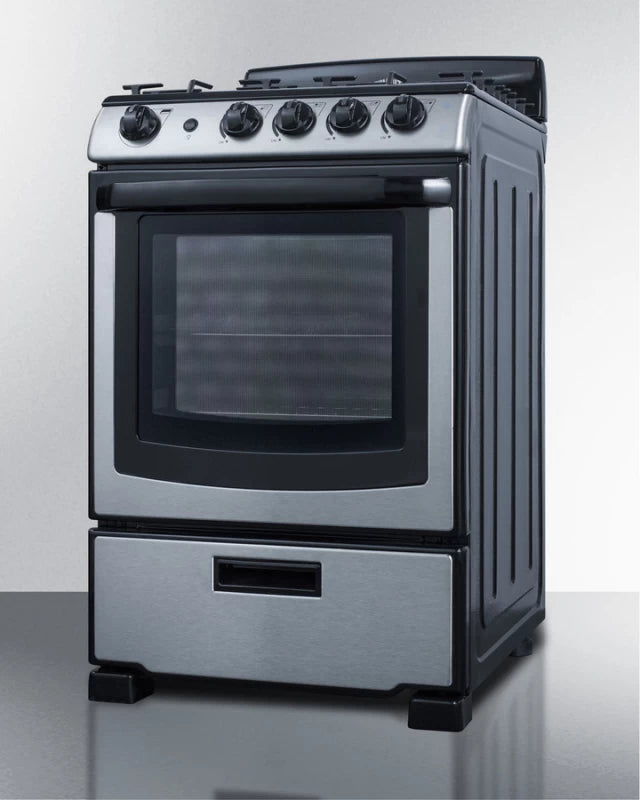24" Wide Gas Range & Convertible Hood - (RGH24RSS)