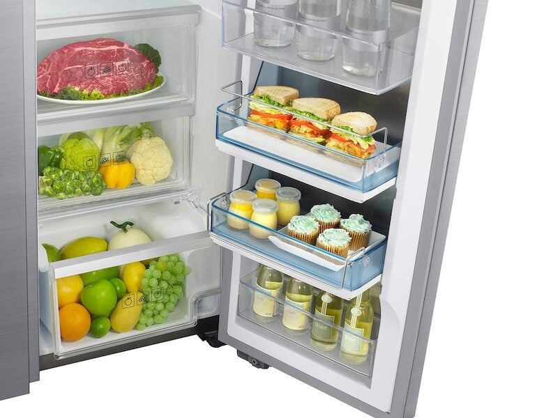 22 cu. ft. Food Showcase Counter Depth Side-by-Side Refrigerator with Metal Cooling in Black Stainless Steel - (RH22H9010SG) - SAMSUNG