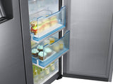 22 cu. ft. Food Showcase Counter Depth Side-by-Side Refrigerator with Metal Cooling in Black Stainless Steel - (RH22H9010SG) - SAMSUNG