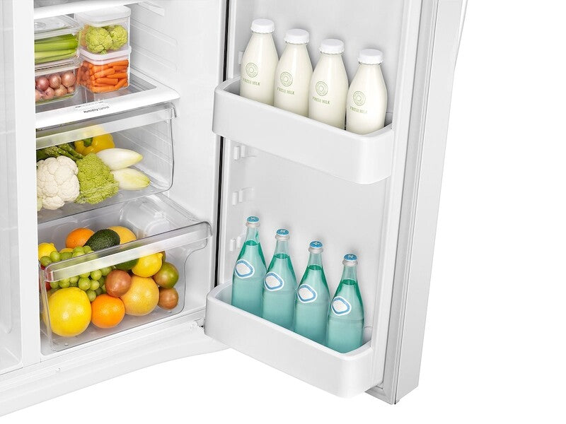 25 cu. ft. Side-by-Side Refrigerator with LED Lighting in White - (RS25J500DWW) - SAMSUNG