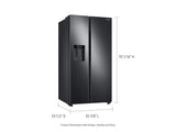 27.4 cu. ft. Large Capacity Side-by-Side Refrigerator in Black Stainless Steel - (RS27T5200SGAA)
