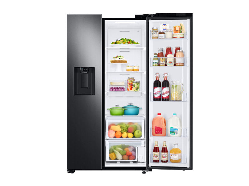 27.4 cu. ft. Large Capacity Side-by-Side Refrigerator in Black Stainless Steel - (RS27T5200SGAA)