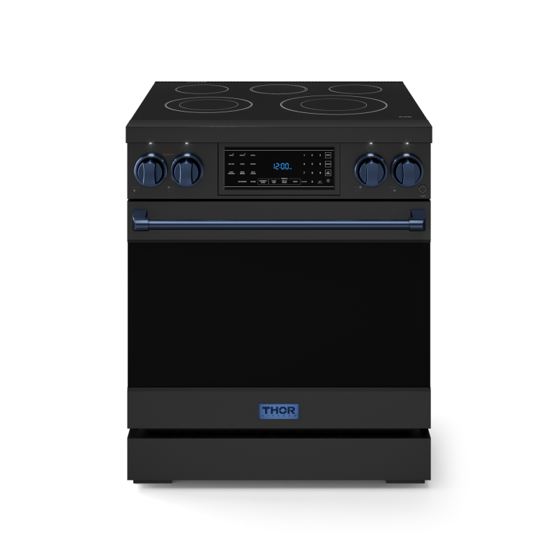 30 Inch Professional Electric Range with Tilt Panel Touch Control in Black/Navy Blue | Gordon Ramsay Series - (RSE30BBLU) -