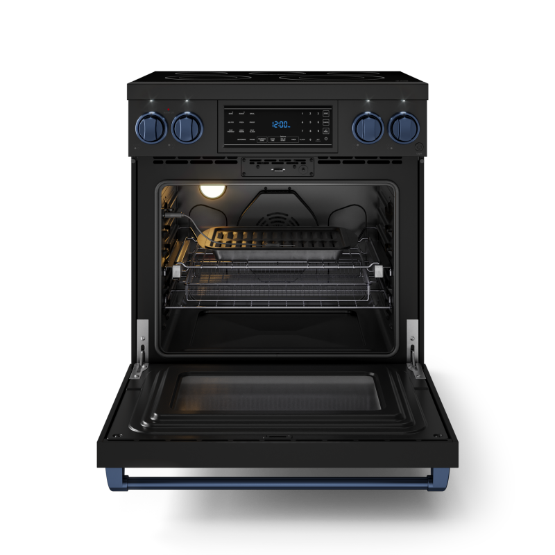 30 Inch Professional Electric Range with Tilt Panel Touch Control in Black/Navy Blue | Gordon Ramsay Series - (RSE30BBLU) -