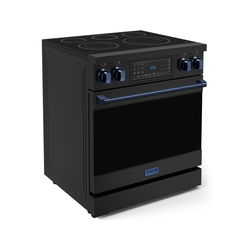 30 Inch Professional Electric Range with Tilt Panel Touch Control in Black/Navy Blue | Gordon Ramsay Series - (RSE30BBLU) -