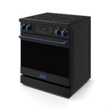 30 Inch Professional Electric Range with Tilt Panel Touch Control in Black/Navy Blue | Gordon Ramsay Series - (RSE30BBLU) -