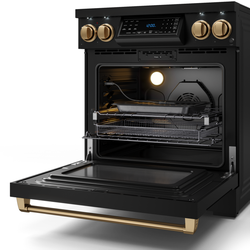 30 Inch Professional Electric Range with Tilt Panel Touch Control in Black/Bronze | Gordon Ramsay Series - (RSE30BBRZ) -