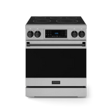 30 Inch Professional Electric Range with Tilt Panel Touch Control in Stainless Steel/Black | Gordon Ramsay Series - (RSE30BLK) -
