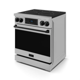 30 Inch Professional Electric Range with Tilt Panel Touch Control in Stainless Steel/Black | Gordon Ramsay Series - (RSE30BLK) -