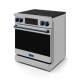 30 Inch Professional Electric Range with Tilt Panel Touch Control in Stainless Steel/Navy Blue | Gordon Ramsay Series - (RSE30BLU) -