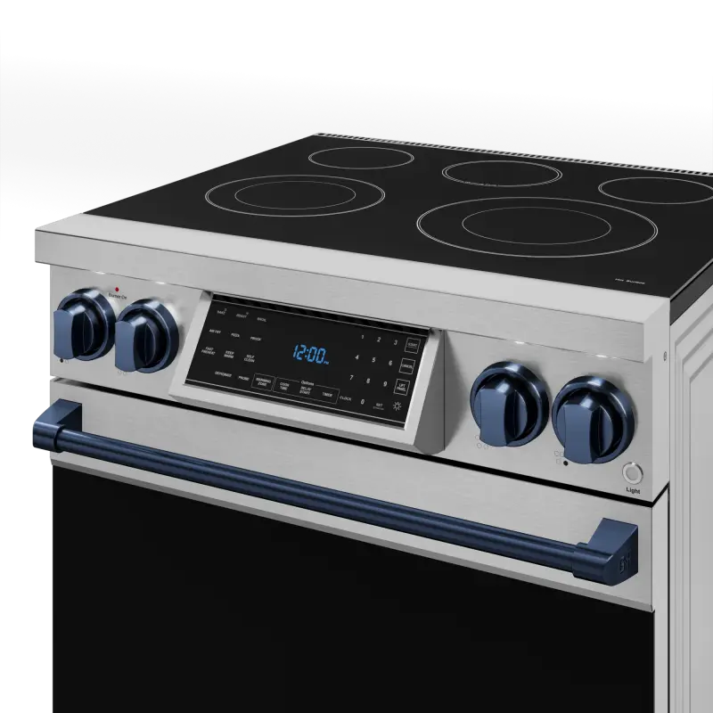 30 Inch Professional Electric Range with Tilt Panel Touch Control in Stainless Steel/Navy Blue | Gordon Ramsay Series - (RSE30BLU) -