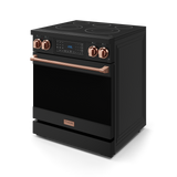 30 Inch Professional Electric Range with Tilt Panel Touch Control in Black/Rose Gold | Gordon Ramsay Series - (RSE30BRSG) -