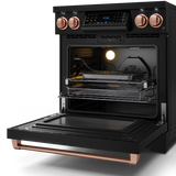 30 Inch Professional Electric Range with Tilt Panel Touch Control in Black/Rose Gold | Gordon Ramsay Series - (RSE30BRSG) -