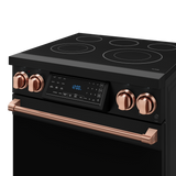 30 Inch Professional Electric Range with Tilt Panel Touch Control in Black/Rose Gold | Gordon Ramsay Series - (RSE30BRSG) -