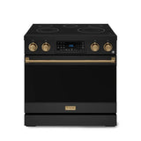 Gordon Ramsay by Thor Kitchen 36-Inch Professional Electric Range with Tilt Panel Touch Control and 6.0 Cu. Ft. Oven with Air Fryer and Self Clean in Black with Bronze Trim (RSE36BBRZ)