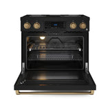 Gordon Ramsay by Thor Kitchen 36-Inch Professional Electric Range with Tilt Panel Touch Control and 6.0 Cu. Ft. Oven with Air Fryer and Self Clean in Black with Bronze Trim (RSE36BBRZ)