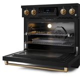 Gordon Ramsay by Thor Kitchen 36-Inch Professional Electric Range with Tilt Panel Touch Control and 6.0 Cu. Ft. Oven with Air Fryer and Self Clean in Black with Bronze Trim (RSE36BBRZ)