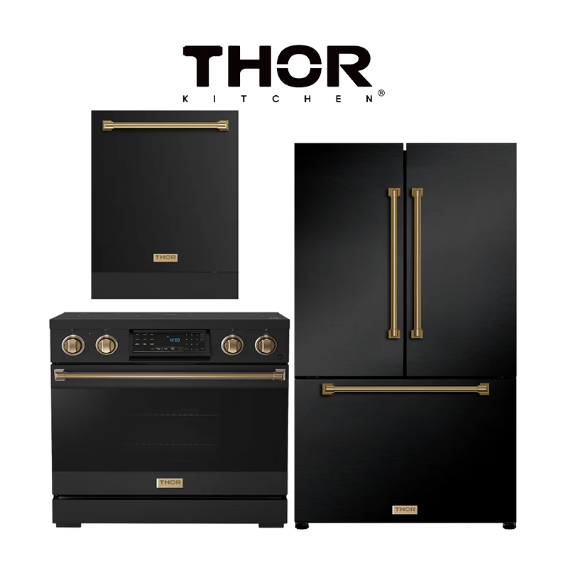Kitchen Suite Bundle: RSE36B-BRZ Range + RF3621CTD00-BRZ Refrigerator + DW24X8BA00-BRZ Dishwasher
