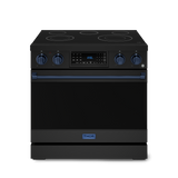 36 Inch Professional Electric Range with Tilt Panel Touch Control in Black/Navy Blue | Gordon Ramsay Series - (RSE36BBLU) -
