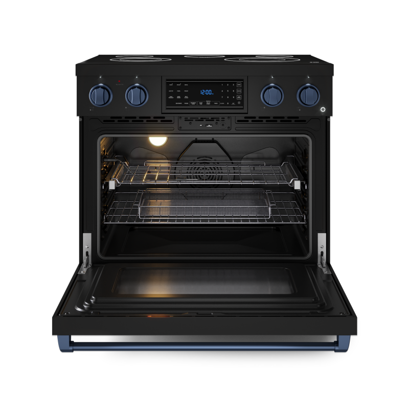 36 Inch Professional Electric Range with Tilt Panel Touch Control in Black/Navy Blue | Gordon Ramsay Series - (RSE36BBLU) -
