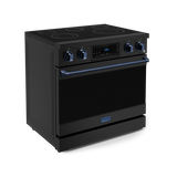 36 Inch Professional Electric Range with Tilt Panel Touch Control in Black/Navy Blue | Gordon Ramsay Series - (RSE36BBLU) -