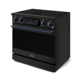 36 Inch Professional Electric Range with Tilt Panel Touch Control in Black/Navy Blue | Gordon Ramsay Series - (RSE36BBLU) -