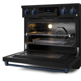 36 Inch Professional Electric Range with Tilt Panel Touch Control in Black/Navy Blue | Gordon Ramsay Series - (RSE36BBLU) -