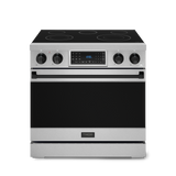 36 Inch Professional Electric Range with Tilt Panel Touch Control in Stainless Steel/Black | Gordon Ramsay Series - (RSE36BLK) -
