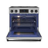 36 Inch Professional Electric Range with Tilt Panel Touch Control in Stainless Steel/Black | Gordon Ramsay Series - (RSE36BLK) -