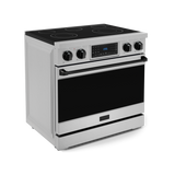 36 Inch Professional Electric Range with Tilt Panel Touch Control in Stainless Steel/Black | Gordon Ramsay Series - (RSE36BLK) -