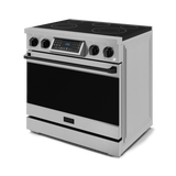 36 Inch Professional Electric Range with Tilt Panel Touch Control in Stainless Steel/Black | Gordon Ramsay Series - (RSE36BLK) -