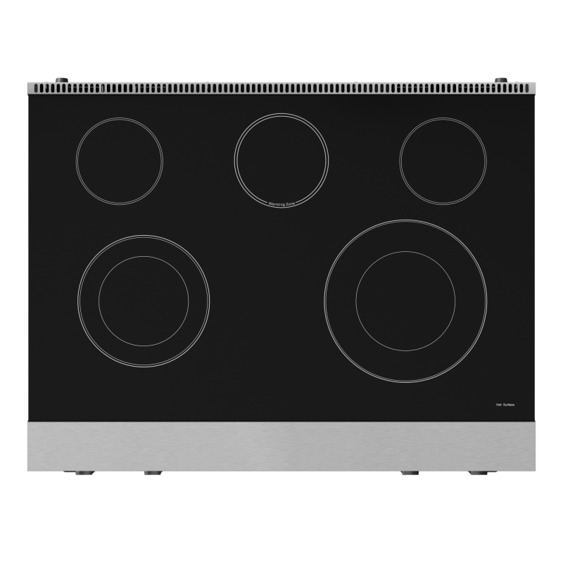 36 Inch Professional Electric Range with Tilt Panel Touch Control in Stainless Steel/Black | Gordon Ramsay Series - (RSE36BLK) -