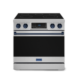 36 Inch Professional Electric Range with Tilt Panel Touch Control in Stainless Steel/Navy Blue | Gordon Ramsay Series - (RSE36BLU) -