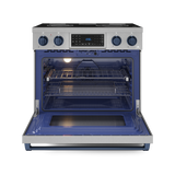 36 Inch Professional Electric Range with Tilt Panel Touch Control in Stainless Steel/Navy Blue | Gordon Ramsay Series - (RSE36BLU) -