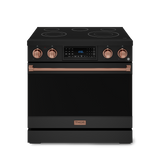36 Inch Professional Electric Range with Tilt Panel Touch Control in Black/Rose Gold | Gordon Ramsay Series - (RSE36BRSG) -