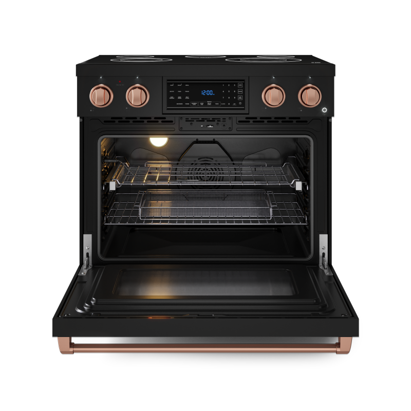 36 Inch Professional Electric Range with Tilt Panel Touch Control in Black/Rose Gold | Gordon Ramsay Series - (RSE36BRSG) -
