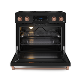 36 Inch Professional Electric Range with Tilt Panel Touch Control in Black/Rose Gold | Gordon Ramsay Series - (RSE36BRSG) -