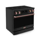 36 Inch Professional Electric Range with Tilt Panel Touch Control in Black/Rose Gold | Gordon Ramsay Series - (RSE36BRSG) -