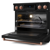 36 Inch Professional Electric Range with Tilt Panel Touch Control in Black/Rose Gold | Gordon Ramsay Series - (RSE36BRSG) -