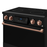 36 Inch Professional Electric Range with Tilt Panel Touch Control in Black/Rose Gold | Gordon Ramsay Series - (RSE36BRSG) -