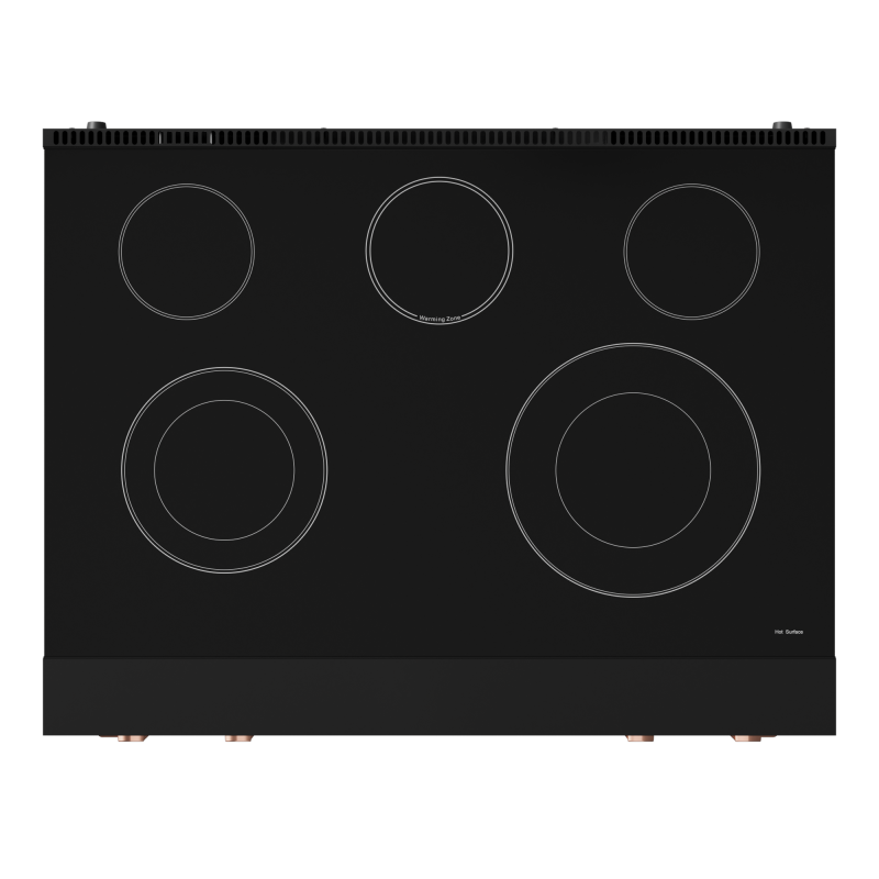 36 Inch Professional Electric Range with Tilt Panel Touch Control in Black/Rose Gold | Gordon Ramsay Series - (RSE36BRSG) -