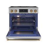 36 Inch Professional Electric Range with Tilt Panel Touch Control in Stainless Steel/Bronze | Gordon Ramsay Series - (RSE36BRZ) -