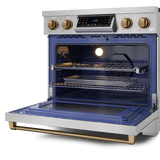 36 Inch Professional Electric Range with Tilt Panel Touch Control in Stainless Steel/Bronze | Gordon Ramsay Series - (RSE36BRZ) -