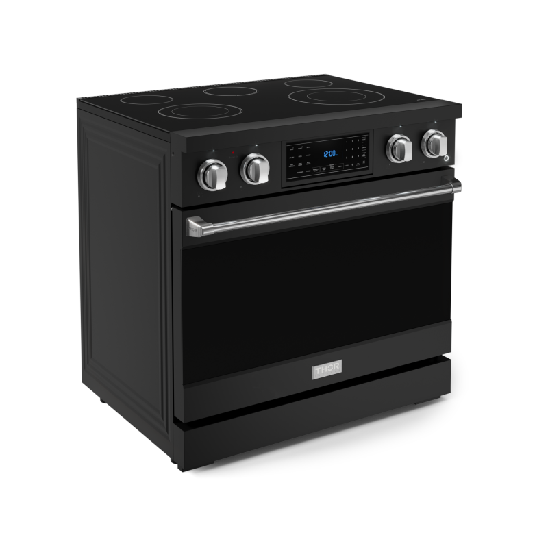 36 Inch Professional Electric Range with Tilt Panel Touch Control in Black/Stainless Steel | Gordon Ramsay Series - (RSE36BSS) -
