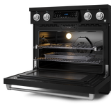 36 Inch Professional Electric Range with Tilt Panel Touch Control in Black/Stainless Steel | Gordon Ramsay Series - (RSE36BSS) -