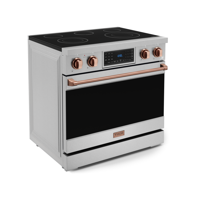 36 Inch Professional Electric Range with Tilt Panel Touch Control in Stainless Steel/Rose Gold | Gordon Ramsay Series - (RSE36RSG) -