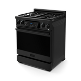 30 Inch Professional Gas Range With Tilt Panel Touch Control In Black Gordon Ramsay Series - (RSG30B) -