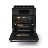 30 Inch Professional Gas Range with Tilt Panel Touch Control in Black/Blue | Gordon Ramsay Series - (RSG30BBLU) -