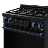 30 Inch Professional Gas Range with Tilt Panel Touch Control in Black/Blue | Gordon Ramsay Series - (RSG30BBLU) -